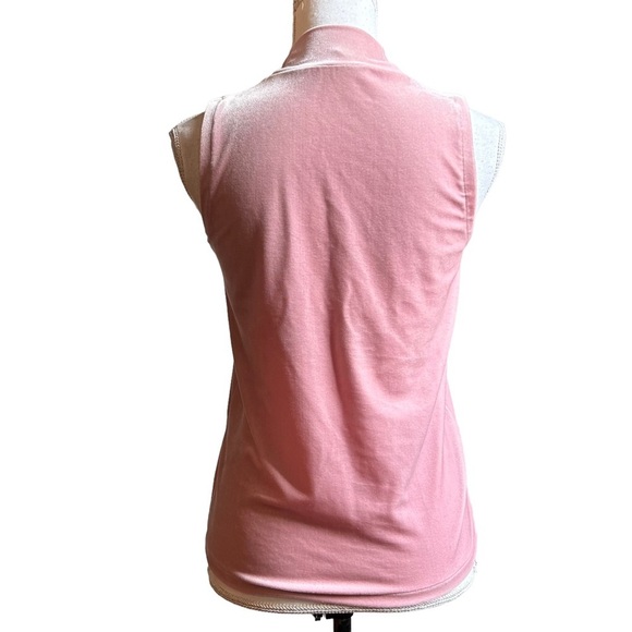 J Crew Plush Velvet Mock Neck Sleeveless Top Women’s Sz XS Light Pink - Picture 5 of 9
